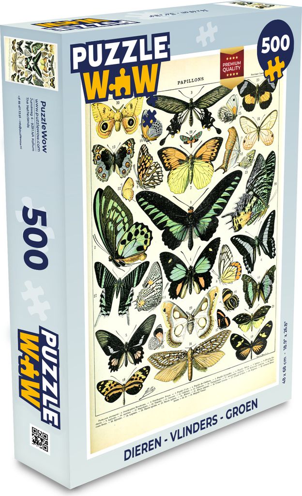 MuchoWow Puzzle 500 Teile Tiere - Schmetterlinge - Grün - Denken - Spiel - Toy