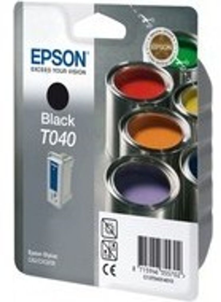 Epson Singlepack Black T040, Schwarz, Stylus CX3200, Tintenstrahl, 11.6 cm, 5.4 cm, 9.6 cm