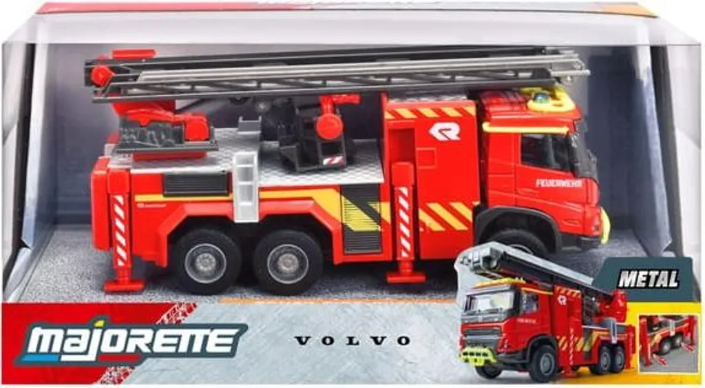 Jouet camion de pompiers Volvo FMX 19 cm idéal pour enfant de 3 ans