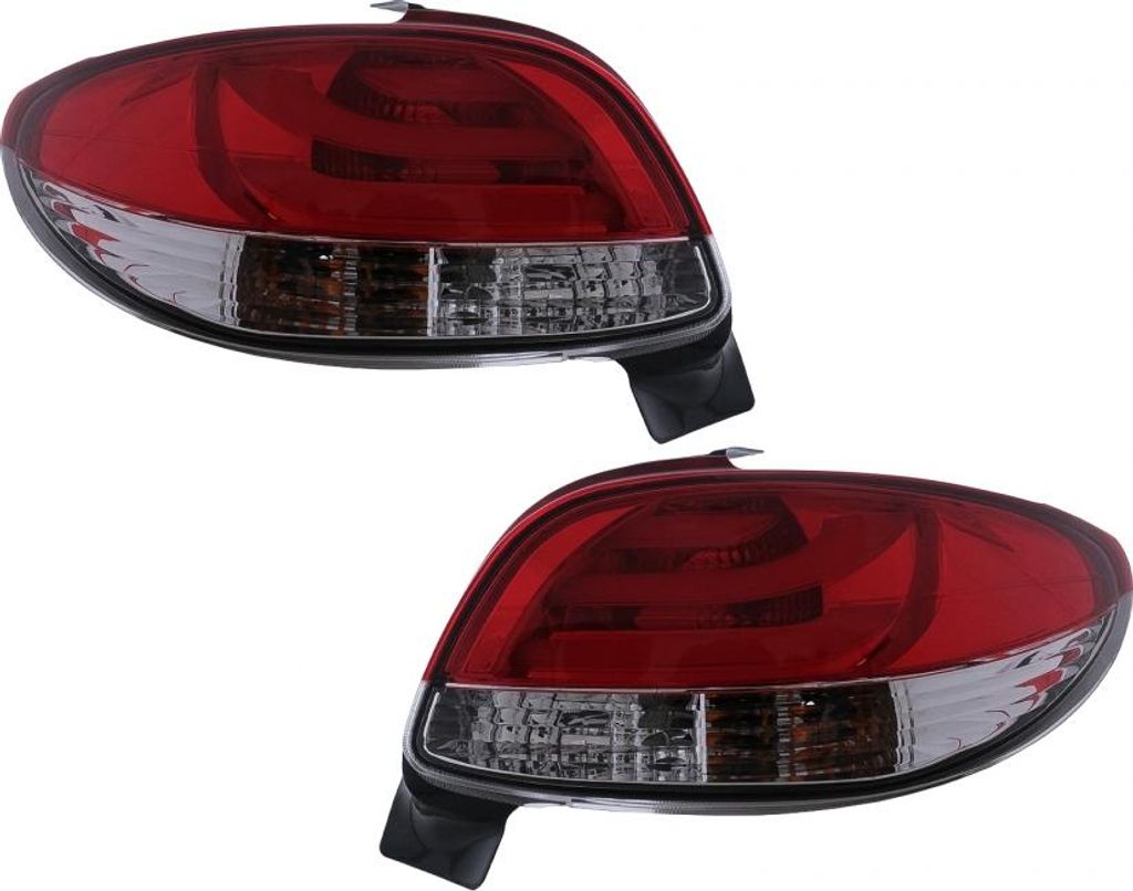 LED Rückleuchten für Peugeot 206 Hatchback 3/5 Türen 10.1998–2004 rot/weiß Rücklichter.