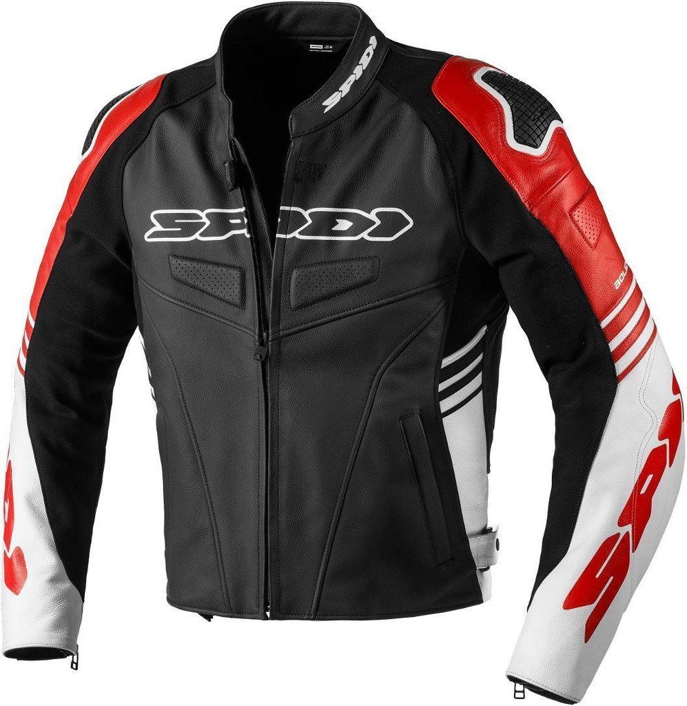 Spidi Track Warrior Motorrad Lederjacke, schwarz/rot, 48