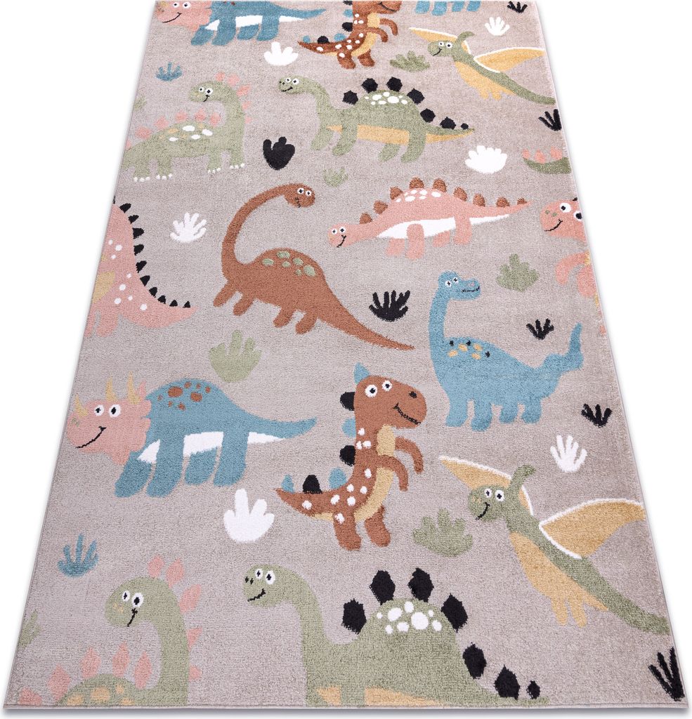Teppich FUN Dino für Kinder, Dinosaurier beige Mehrfarben 160x220 cm