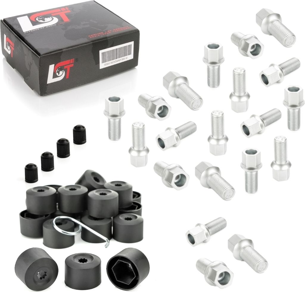 20x Radbolzen Abdeckkappen Kugelbund M14x1,5x27 für AUDI A1 A2 A3 A5 A7 A8 Q2 TT