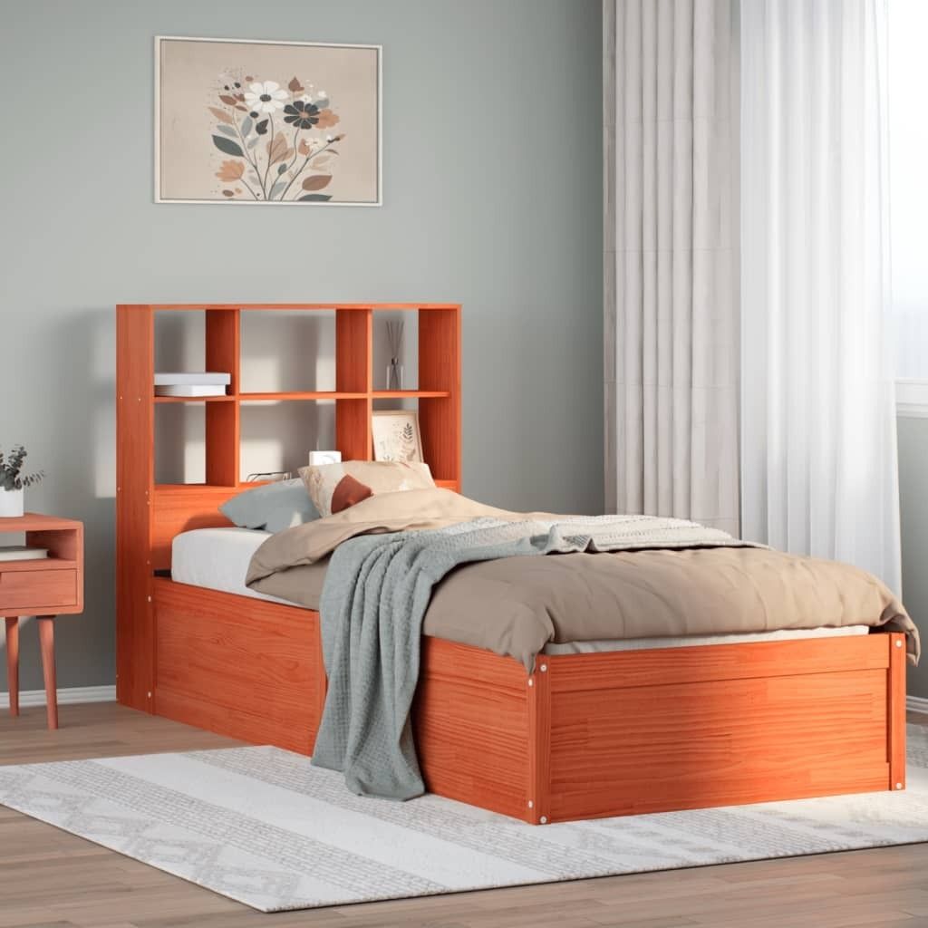 Maison Exclusive - Massivholzbett ohne Matratze Wachsbraun 100x200 Kiefernholz