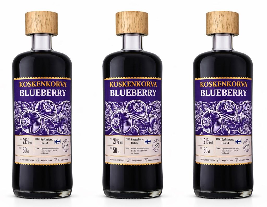 Koskenkorva Blueberry Likör 3x 0,5L – Finnischer Likör mit Produktbild 