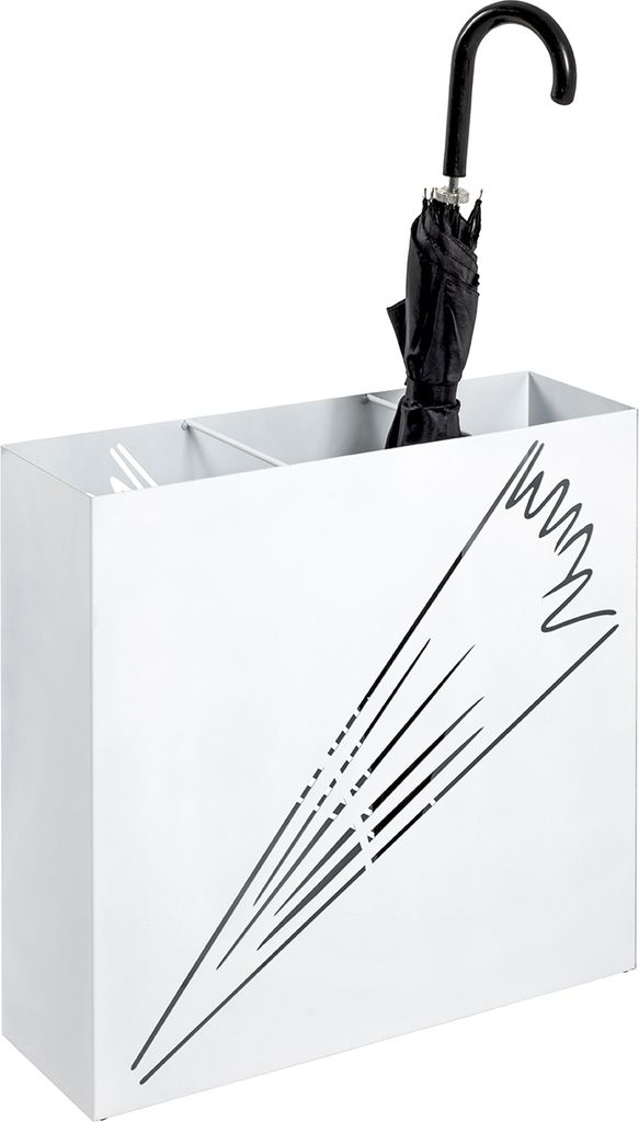 Schirmständer >22368< in weiss, Metall, Stahl - 50x48x16cm (BxHxT)