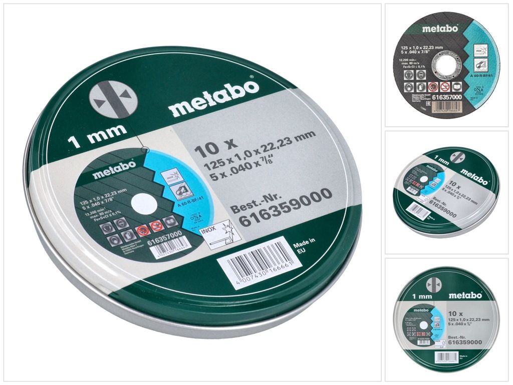 Metabo Trennscheiben 125x1,0x22,23mm Inox 10St. Produktbild 