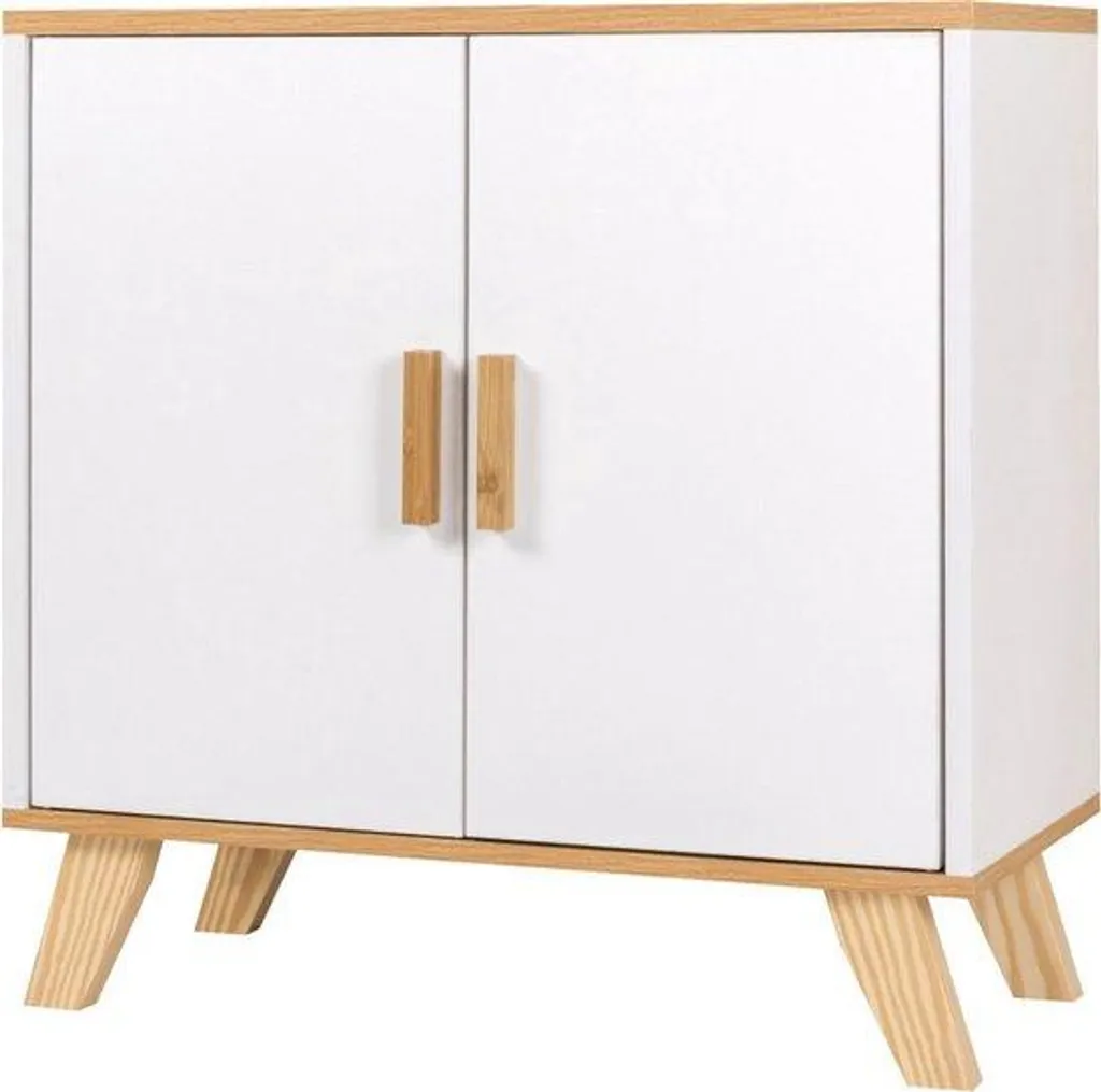 Meuble de salle de bain sous lavabo bois et blanc - Rangement 60x30x60 cm