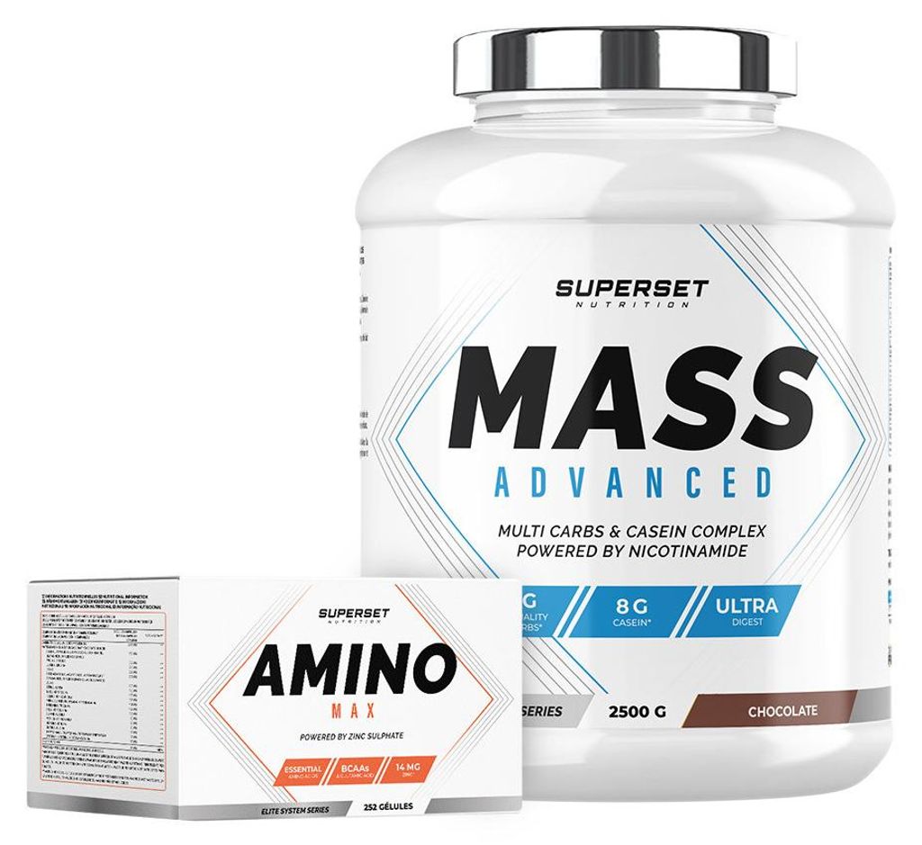 Masseaufbauprogramm für Anfänger - Mass Advanced 2,5kg Schokolade - Amino Max