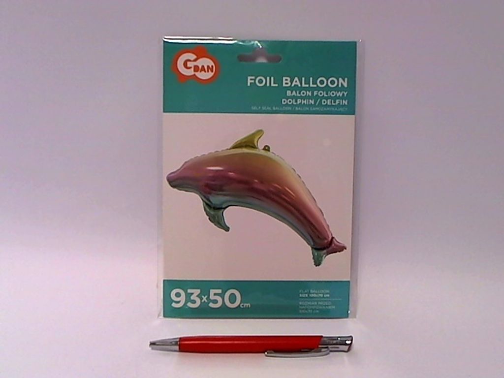 DELFIN Folienballon, Regenbogen - 93 cm