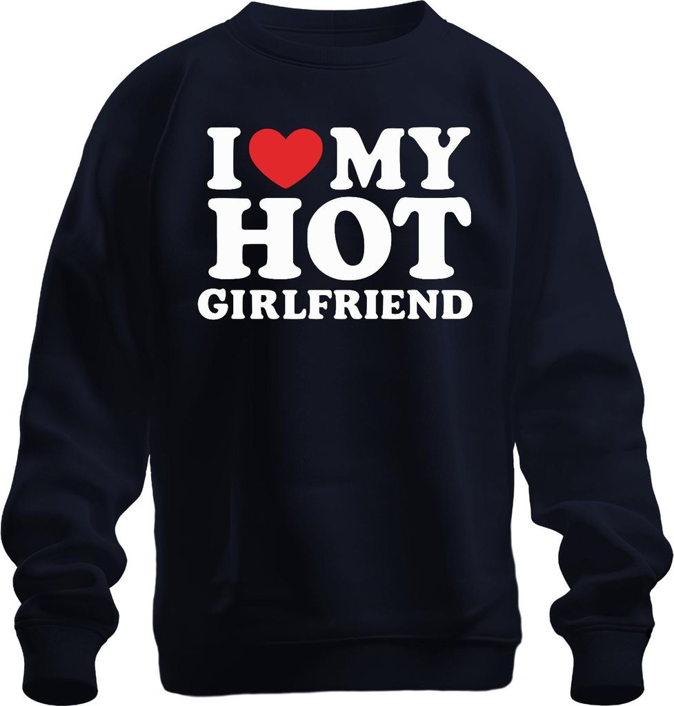 Ich liebe meine heiße Freundin Geschenk Lustig Valentinstag JGA Uni Sweatshirt Pullover, Navy, 3XL
