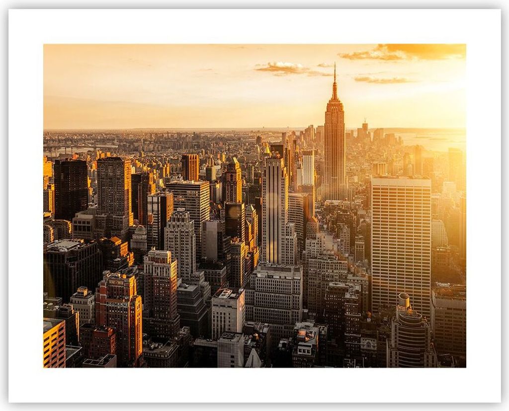 Poster - Poster ohne Rahmen - New York Wolkenkratzer Manhattan - 50x40 cm - Wand Bild - Wanddeko - Wandbilder - Kunstposter - Wandposter - Bilder -...