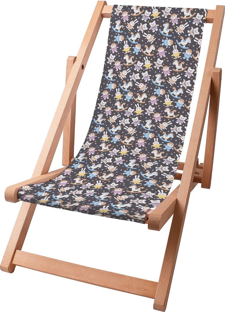 Dreamroots Kinder Liegestuhl klappbar Holz, Buchenholz bis zu 130 kg, Sonnenliege klappbar mit 3-stufiger Neigungsregulierung der Rückenlehne, Toys