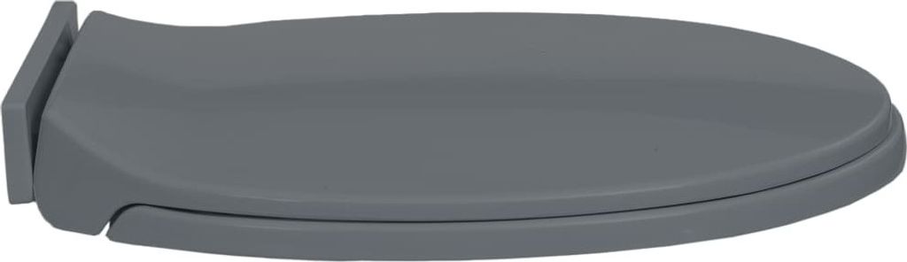 vidaXL Toilettensitz mit Absenkautomatik Grau Oval Produktbild 3