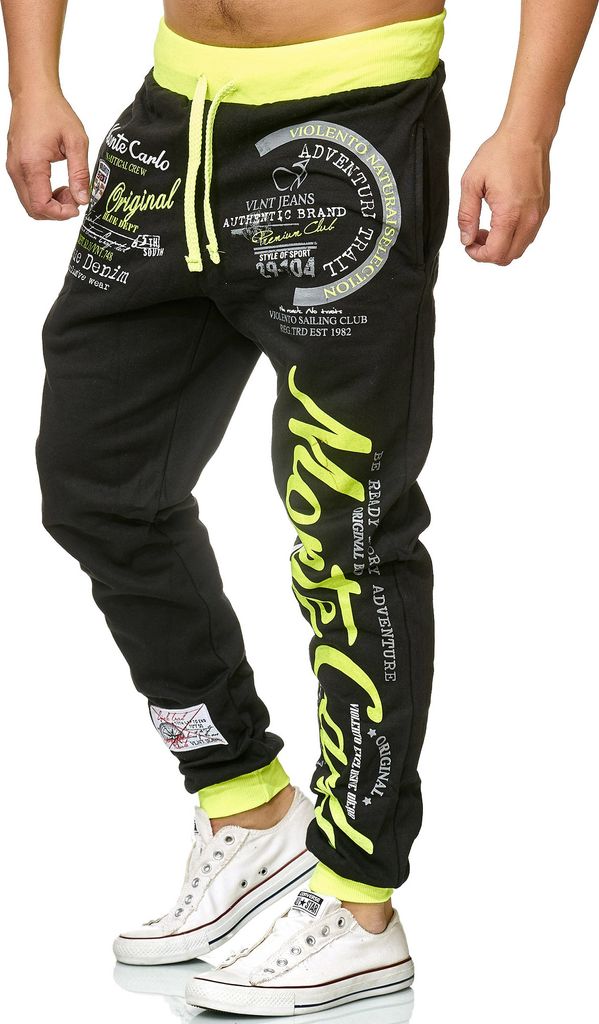 Herren Jogginghose | Monte Carlo 592 Schwarz/Neon XL