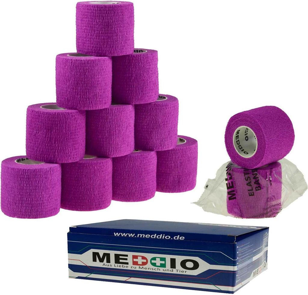 Haftbandagen 12 Stück - Fixierverband selbstklebend Bandage Größe+Farbe wählbar
