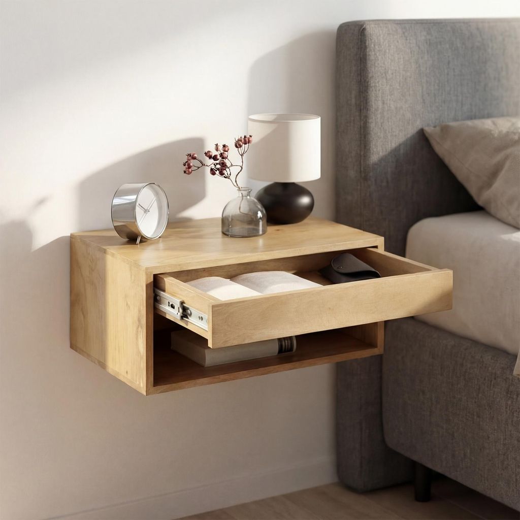 riess-ambiente Hängender Nachttisch PURE 50cm natur Produktbild 