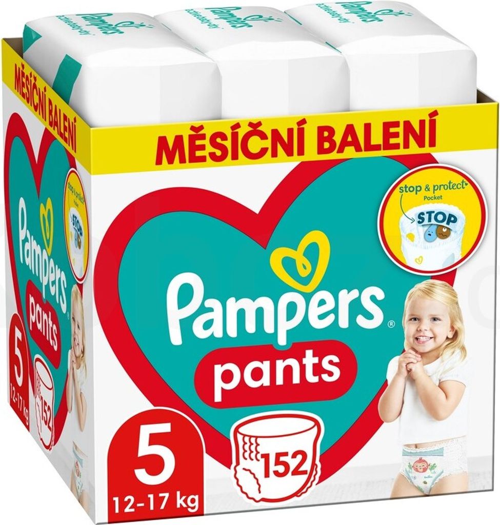 Pampers Pants vel. 5 12 kg - 17 kg plenkové kalhotky 152 ks Obrázek produktu 