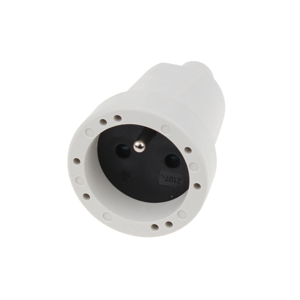 universeel - drehmoment-stecker 16a erdung pvc glatt weiß - 2107b