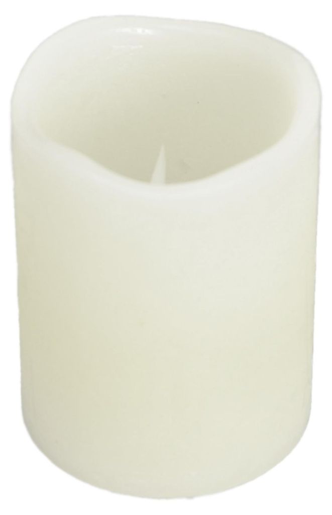 LED Kerze Mini Echtwachs weiß Flackereffekt Timer H 6,5 x Ø Produktbild 