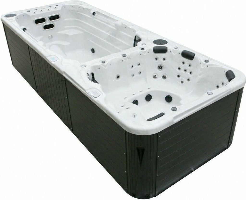 XXL Luxus Led Swim Spa 580x230cm Whirlpool Gegenstromanlage Outdoor Schwimmbad