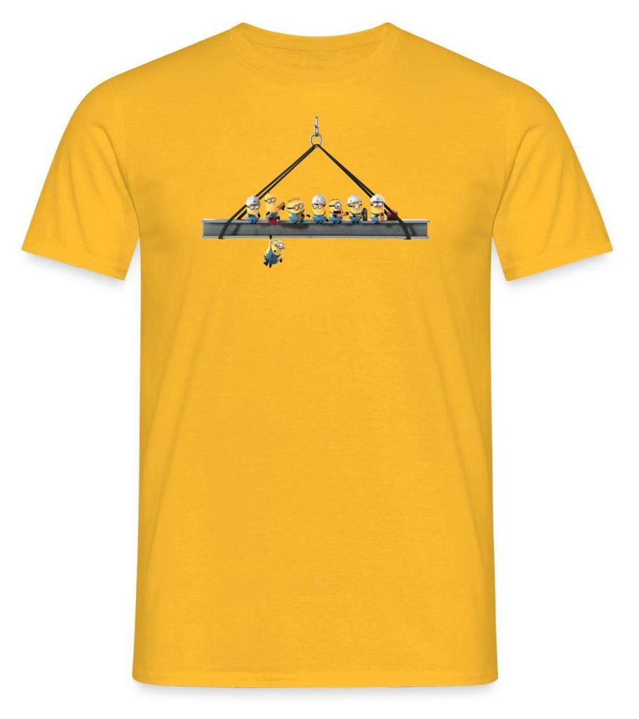 Spreadshirt Minions Mittagspause Auf Wolkenkratzer Despicable Me Männer T-Shirt, 3XL, Gelb