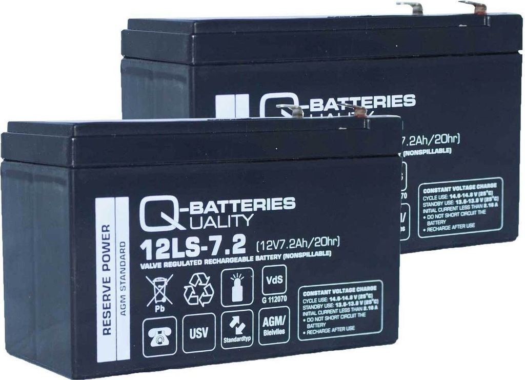 Ersatzakku für Brandmeldezentrale Bosch FPC-500 GLT 2 x AGM Batterie 12V 7,2Ah mit VdS