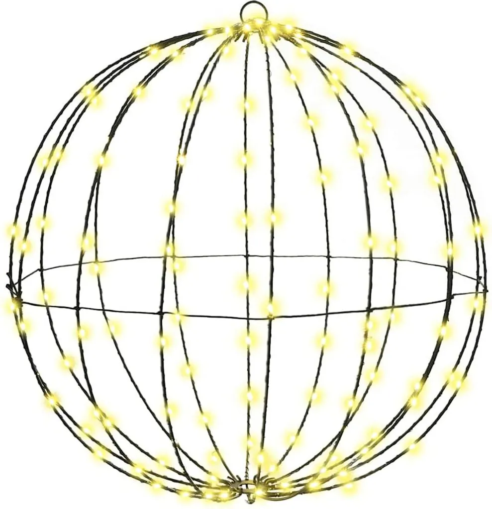 Boule lumineuse 160 LED blanc chaud 50cm en métal pour décoration