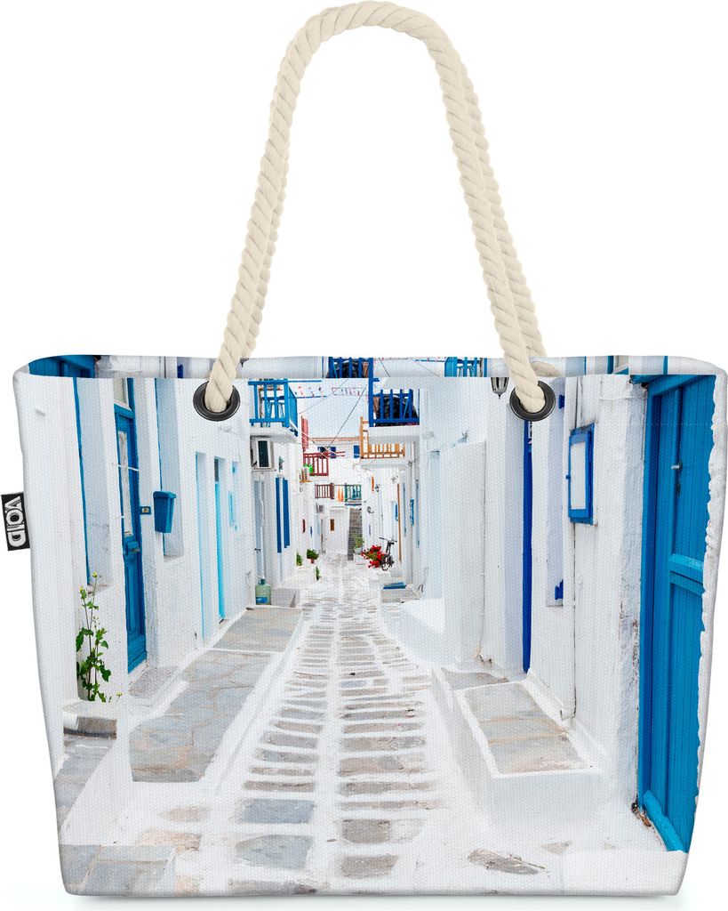 VOID Mykonos Griechenland Insel Strandtasche Shopper 58x38x16cm 23L XXL Einkaufstasche Tasche Reisetasche Beach Bag