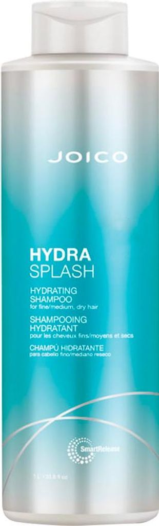 A bottle of Joico HydraSplash Hydrating Shampoo.
