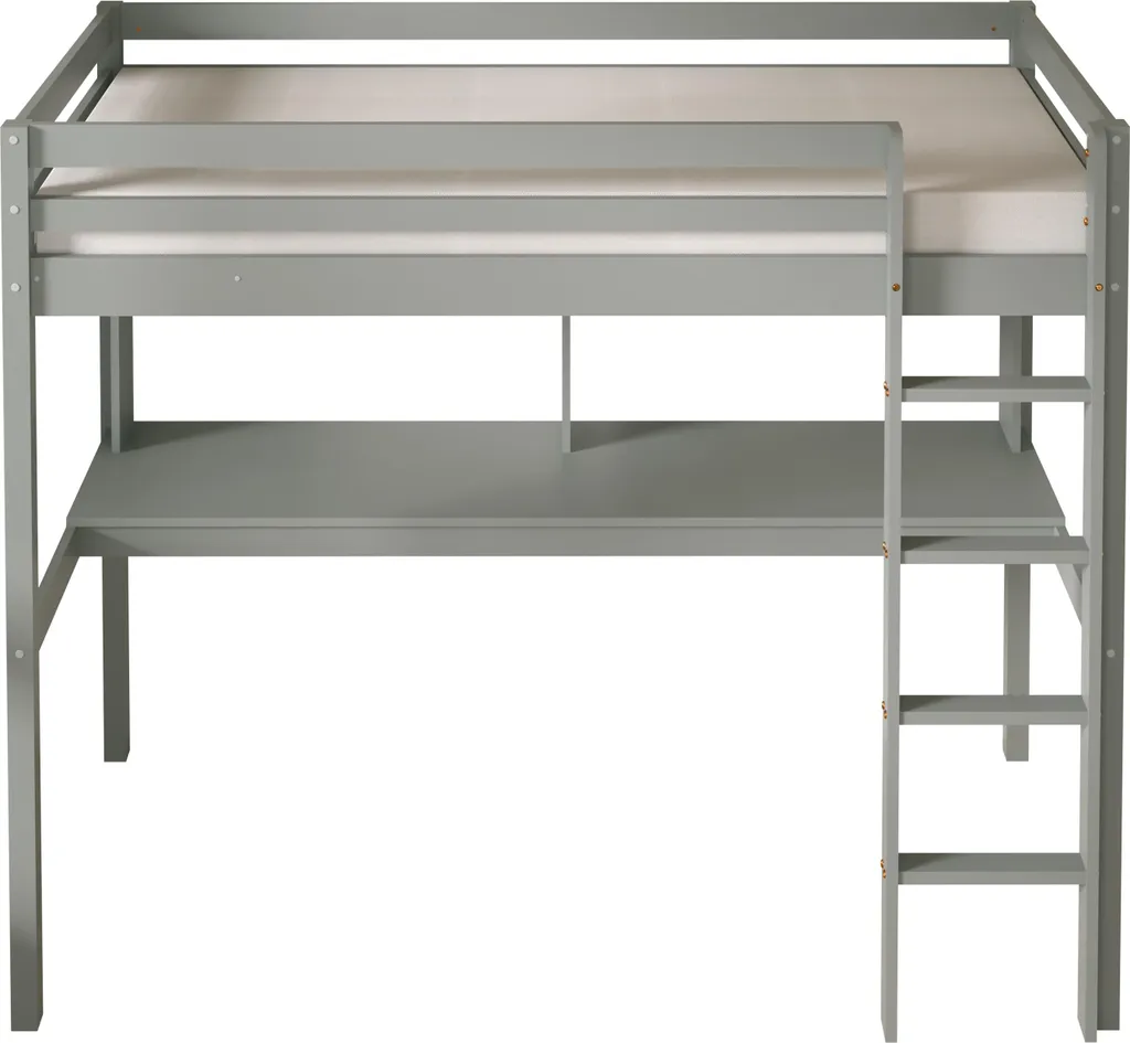 Lit Mezzanine avec Bureau pour Optimiser l'Espace Chambre Enfant Gris