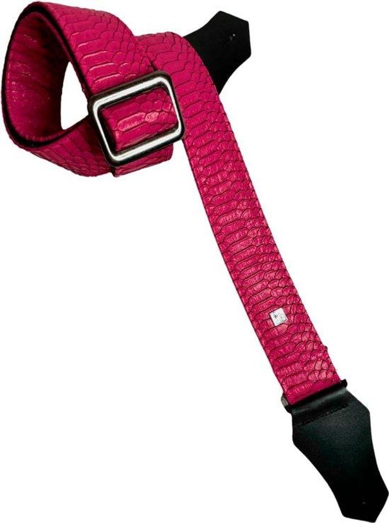 Leder Gitarrenriemen mit einstellbaren Schnallen schwarz