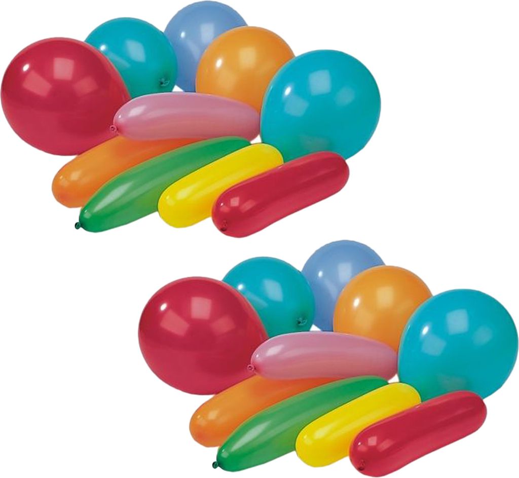 20 Luftballons farbig sortiert "verschiedene Formen" Produktbild 