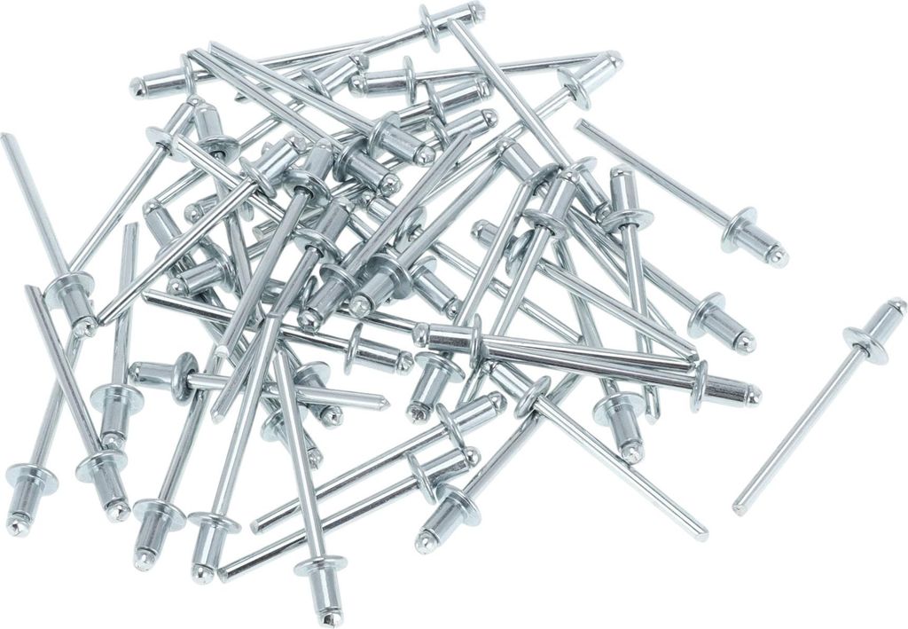 50 Stück Kuppelkopf Großkopf Blindnieten 4mm Griffdurchmesser 6mm Grifflänge 8mm Flanschdurchmesser Silberfarbenes Eisen