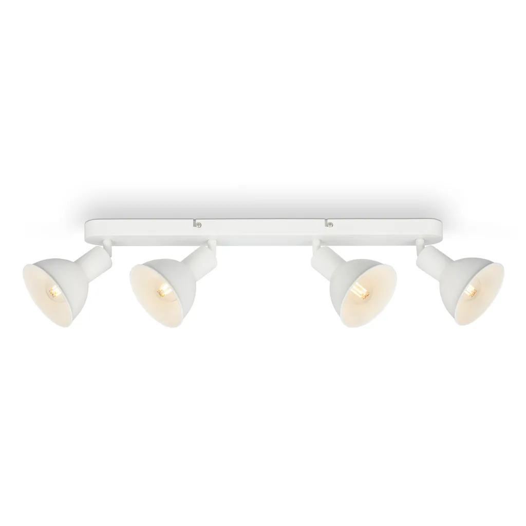 Plafonnier 4 Spots Blancs Pivotants et Orientables 25W Design Vintage