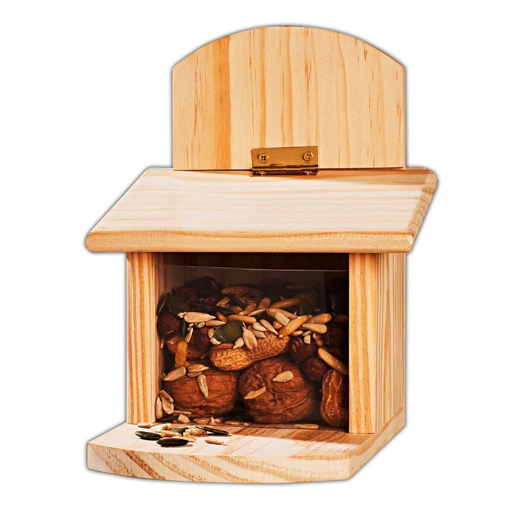 Eichhörnchen Futterhaus Holz 29x12x25 cm Futterstation Produktbild 
