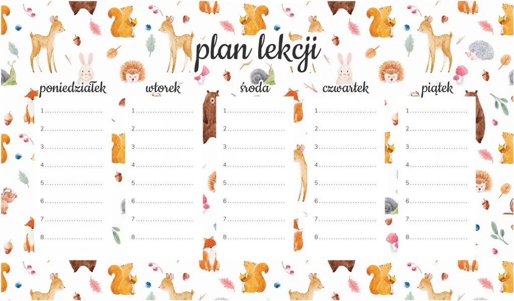 Idea Regalo: Programma Lezioni Magnetico Animali Acquerello 45x26cm