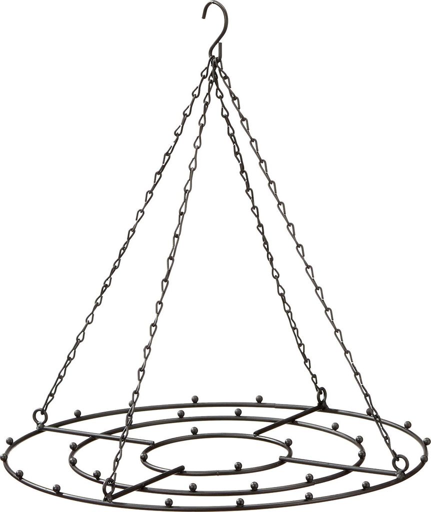Metall Hänge Kranz schwarz mit Kette - 33 cm - Decken Produktbild 