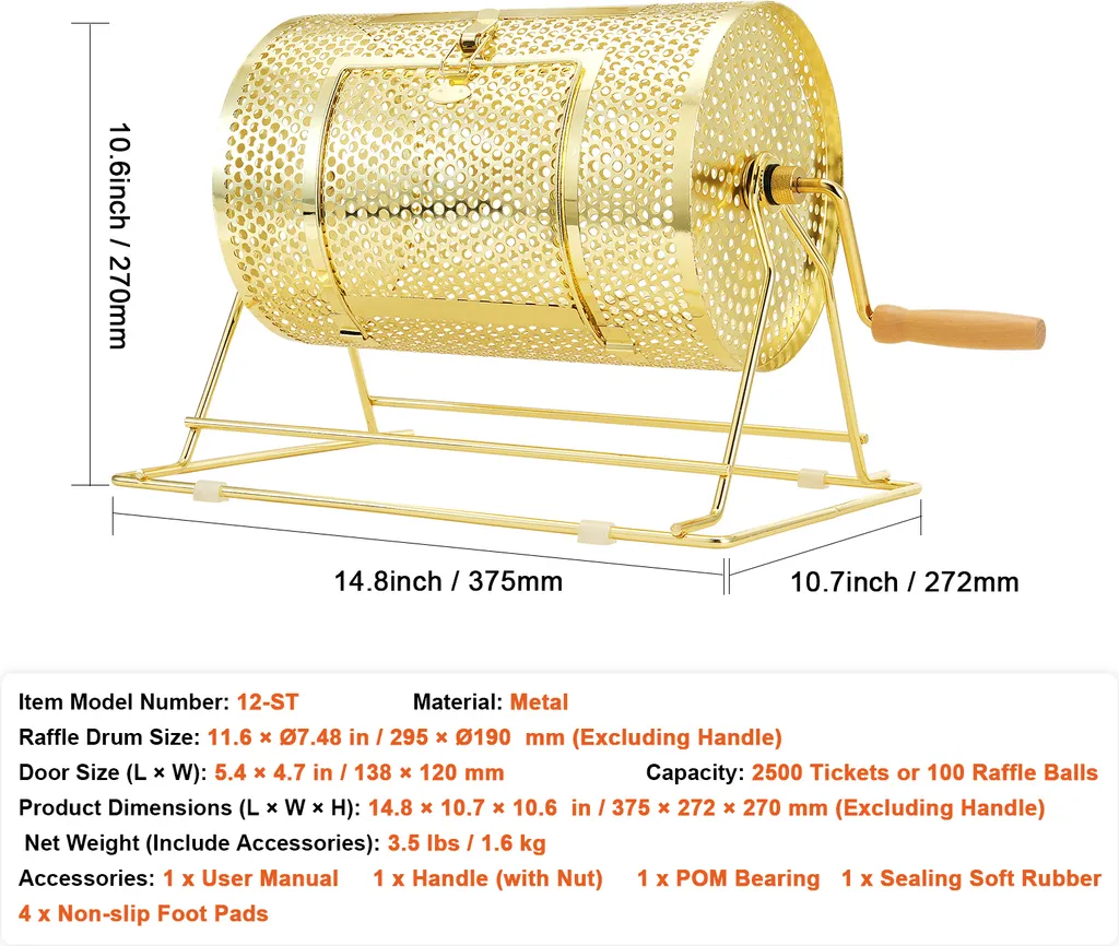 Cage de Rotation pour Loterie et Tombola d'Association - Kit Laiton - 7