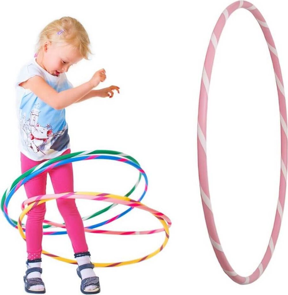 Bunter Kinder Hula Hoop für kleine Profis, Ø60cm, Rosa-Weiss