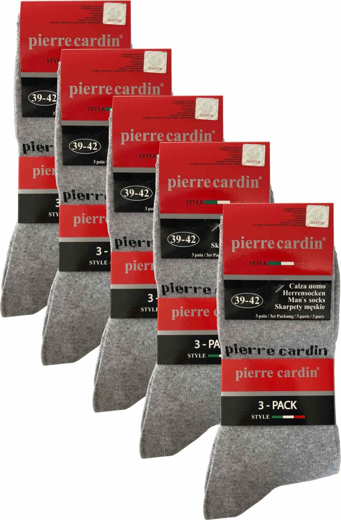 Pierre Cardin Herren Business Socken Baumwolle Strümpfe Grau 39-42 15 Paar