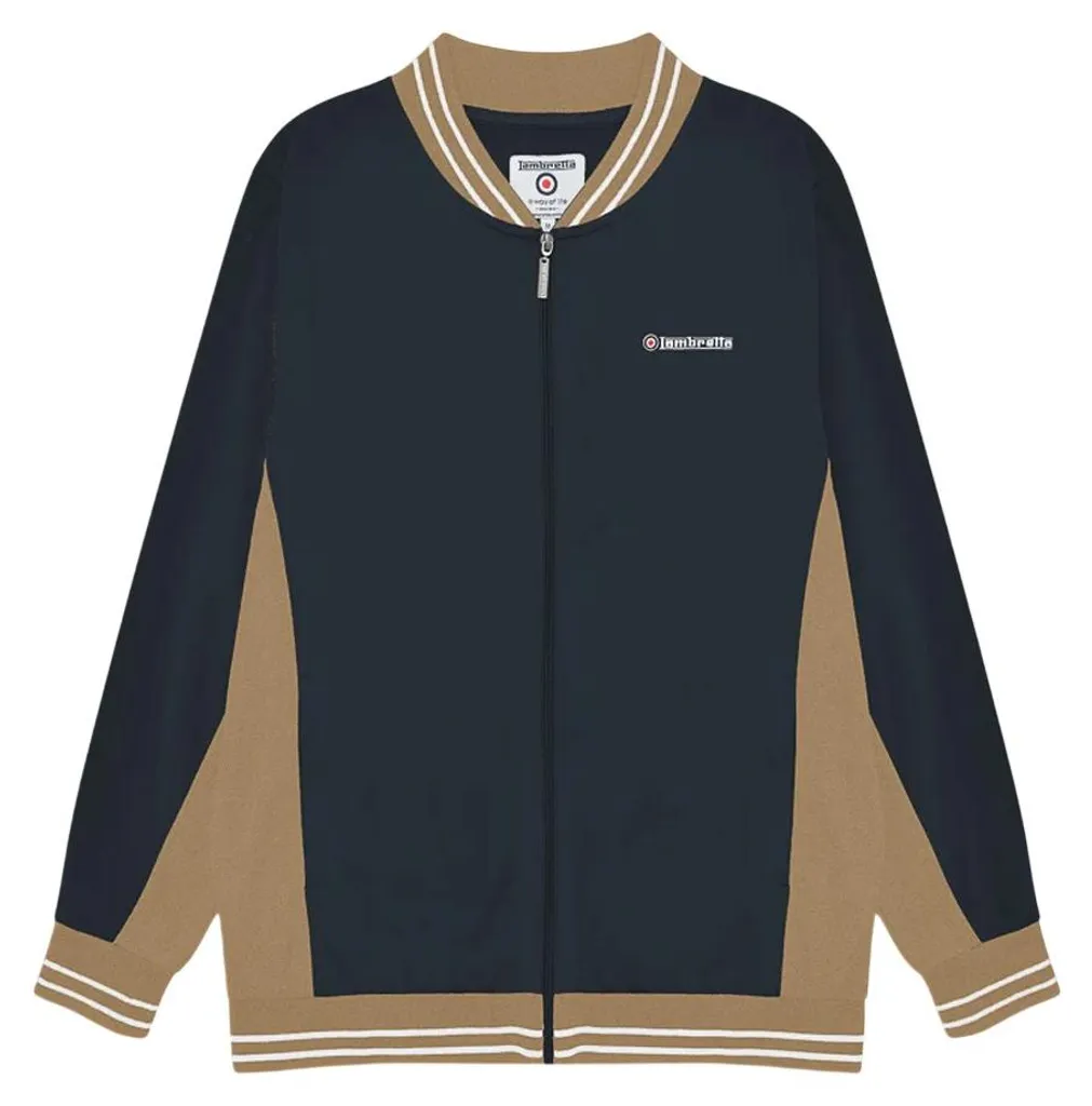 Blouson Harrington Vintage Lambretta pour Homme Bleu et Marron en 4XL