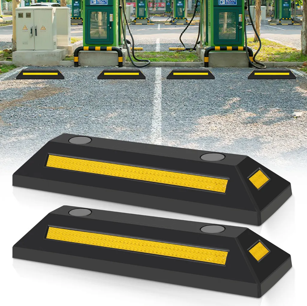 Stopper Parcheggio Garage 2 Pezzi: Addio Graffi! Fermaruote 54cm Gomma