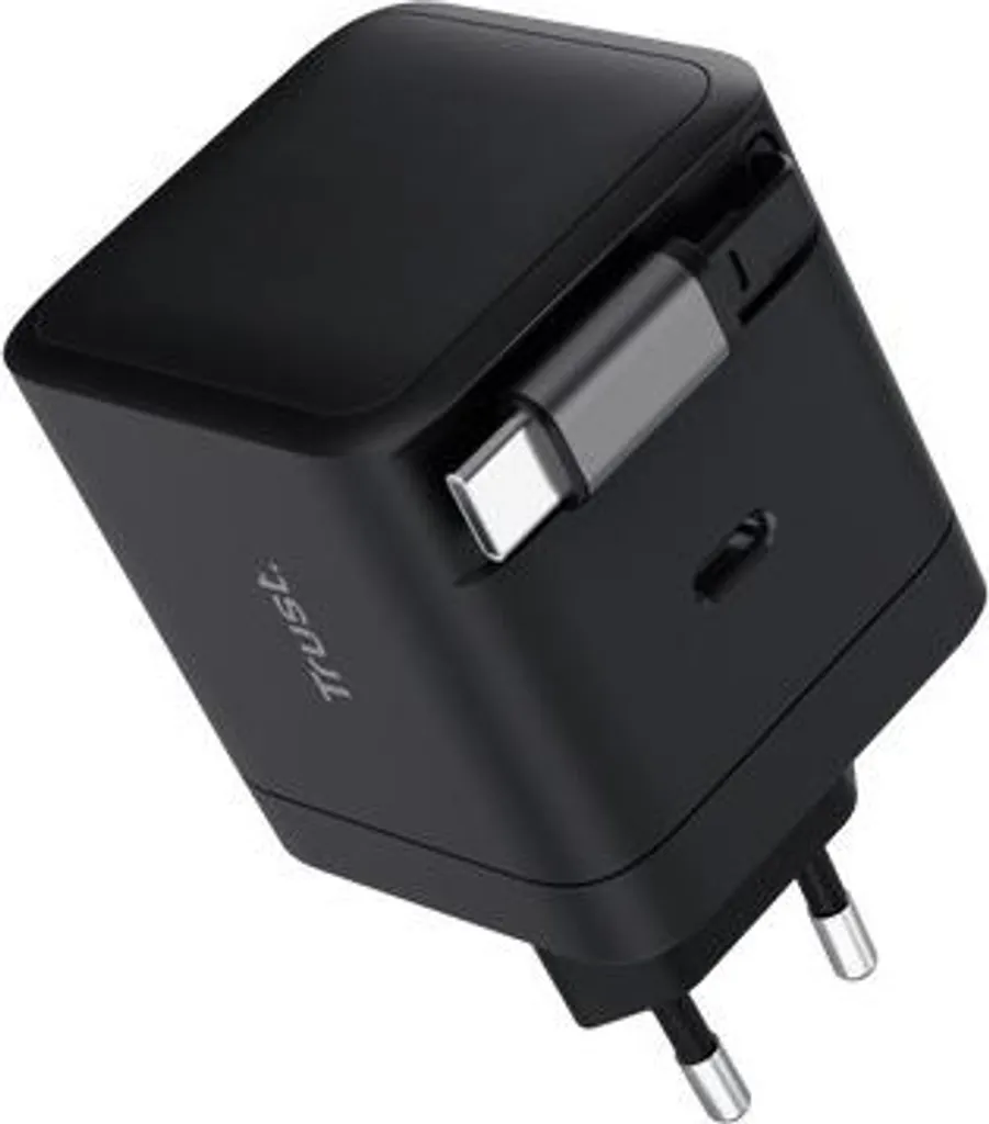 Chargeur TRUST Maxo 65W USB-C PD avec câble rétractable noir ultra compact - 2