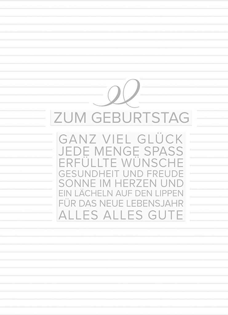 Geburtstag Glückwunschkarte im Format 115x17cm mit Umschlag