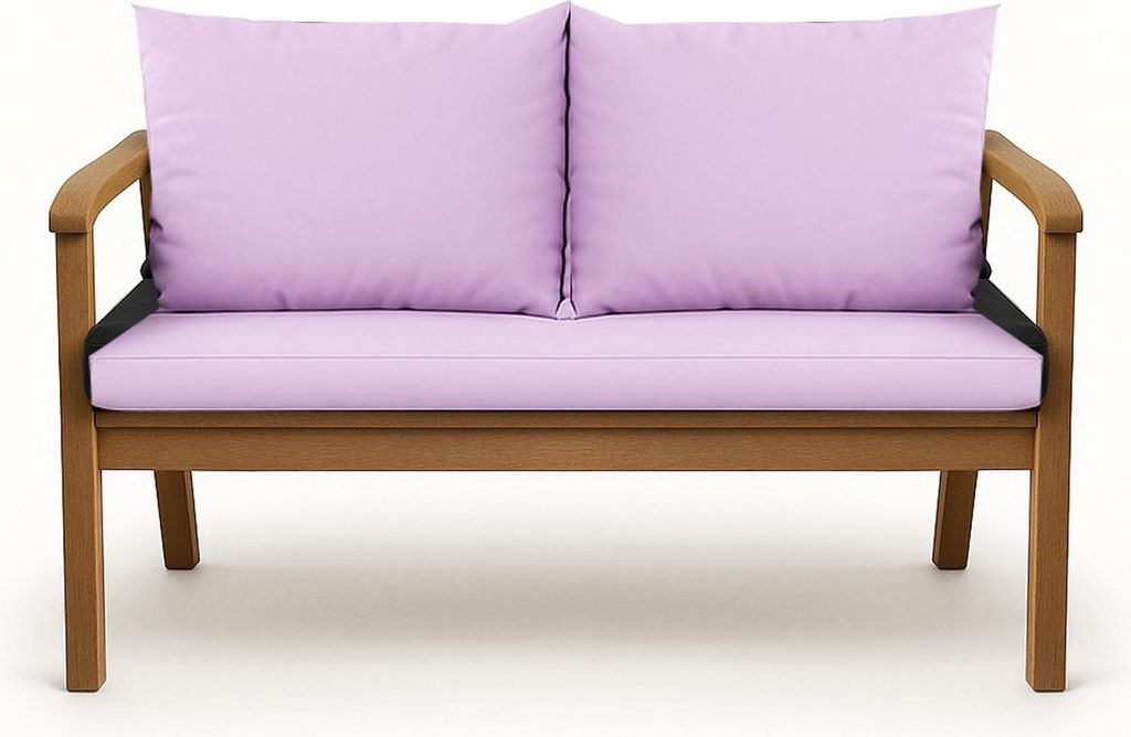 Gartenkissen Set Purple – 110x50 + 2x50x56 cm – Für Gartensofa – Weiche Auflagen für Rattan/Polyrattan – Abnehmbare Bezüge
