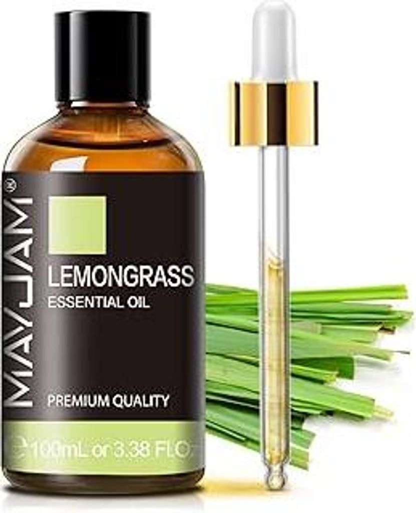 Ätherisches Öle Zitronengras 100ML, MAYJAM Zitronengrasöl 100% Rein, Ideal für Gerüche Beseitigen Aromatherapie Diffuser Duftöl Massage