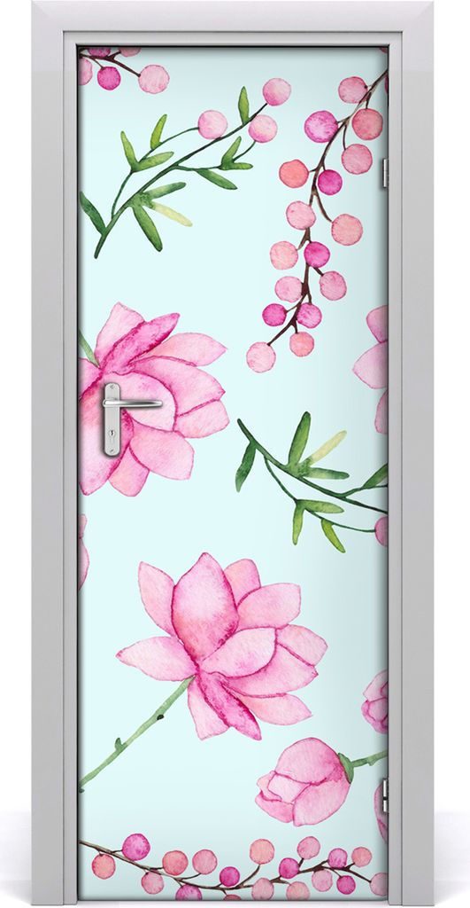 Tulup Türaufkleber 75x205 cm Dekorative Aufkleber Selbstklebend Wasserdichte Tapete Abnehmbar Schlafzimmer Wohnzimmer Wohnkultur - Blumen und Beeren