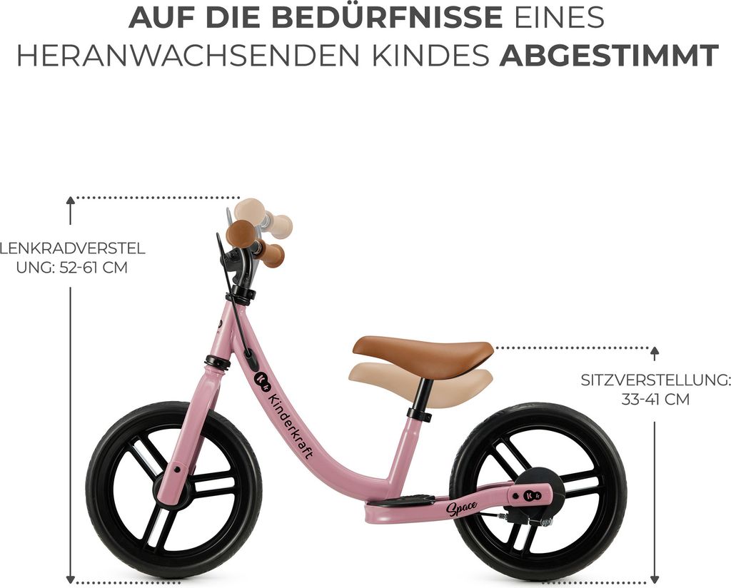 Kinderkraft SPACE Laufrad - Leicht, mit Handbremse - Produktbild 4