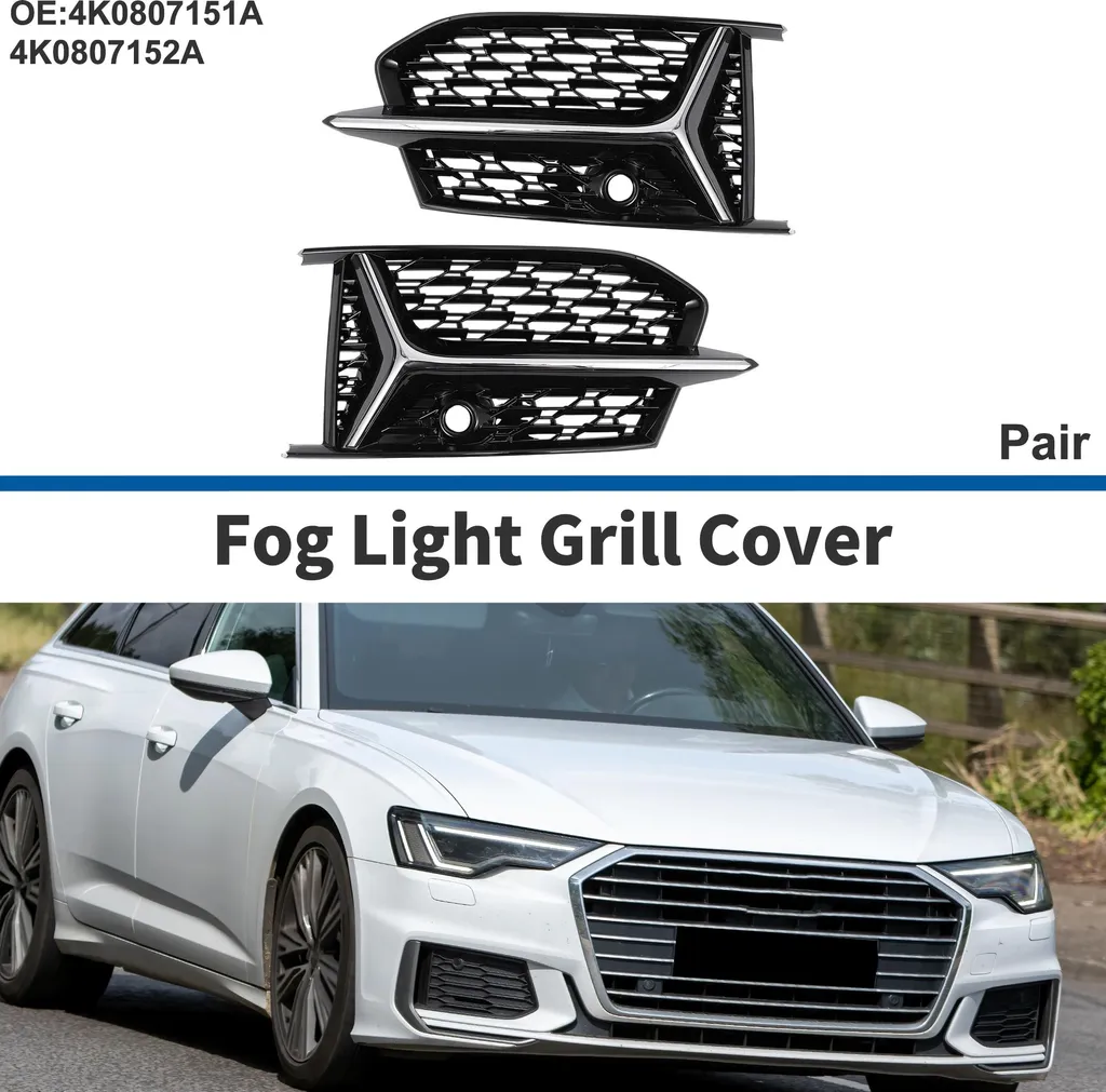 Enjoliveur de Feux Anti-Brouillard Avant pour Audi A6 19-23 en ABS Noir